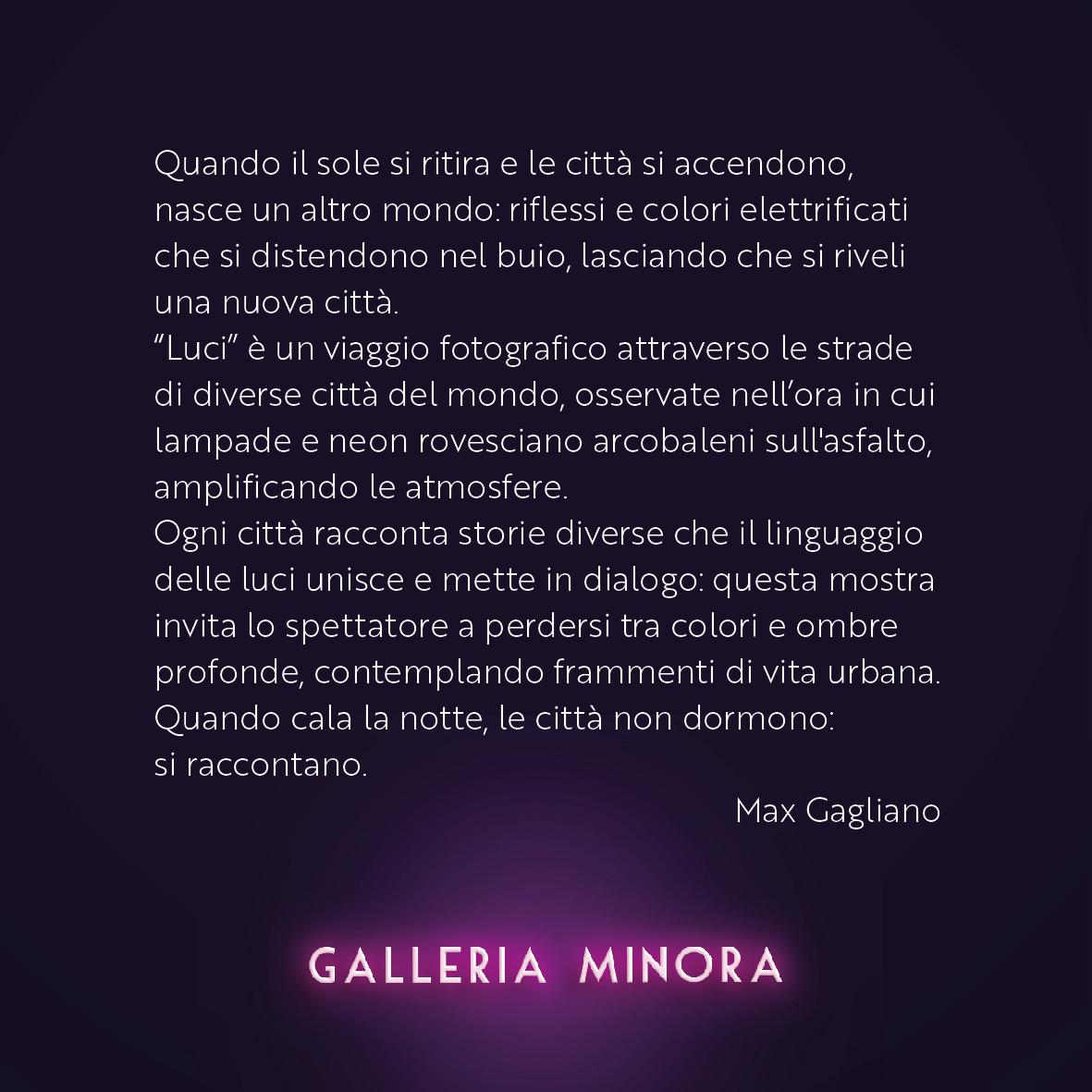 Max Gagliano “Luci” - Mostra fotografica